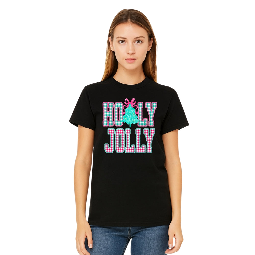 Holiday Shirt -Holly Jolly Gingham Christmas