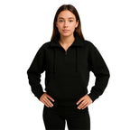 Half Time (Quarter Zip)-Black