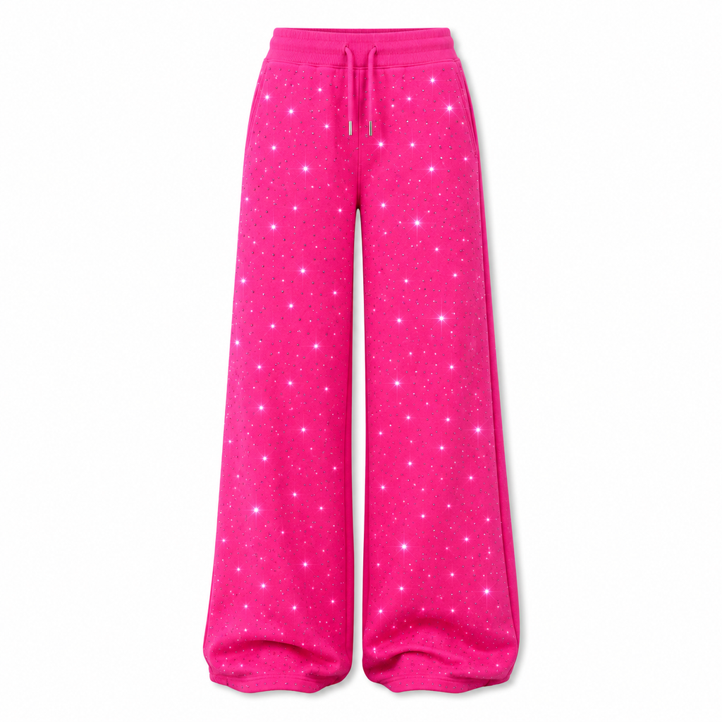 Rhinestone Wide Leg Pants – Tone-on-Tone Sparkle Edition