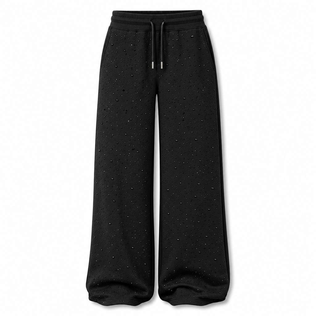Rhinestone Wide Leg Pants – Tone-on-Tone Sparkle Edition