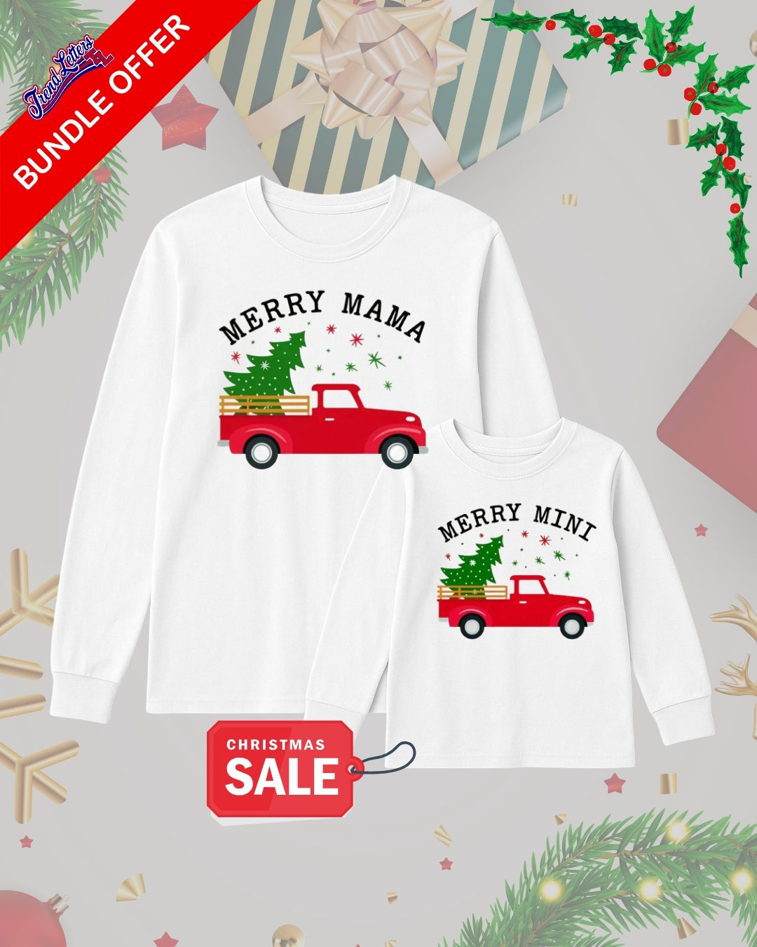 Holiday Long Sleeves- Mama & Mini Tree Hauler Bundle