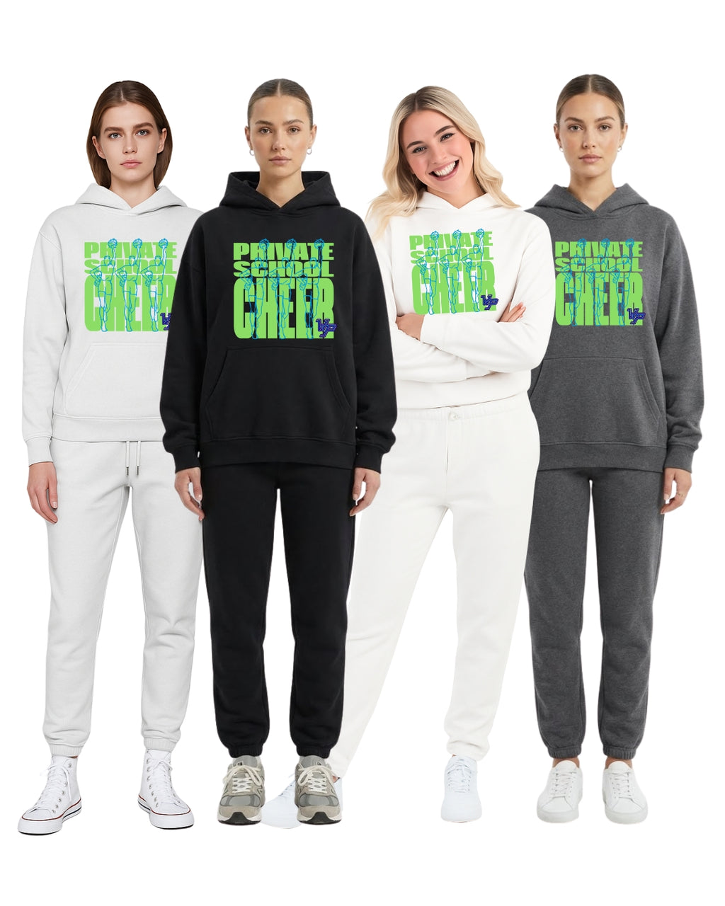 Wesley Padilla Hoodie + Jogger Set - Private Cheer (Neon Green Logo)