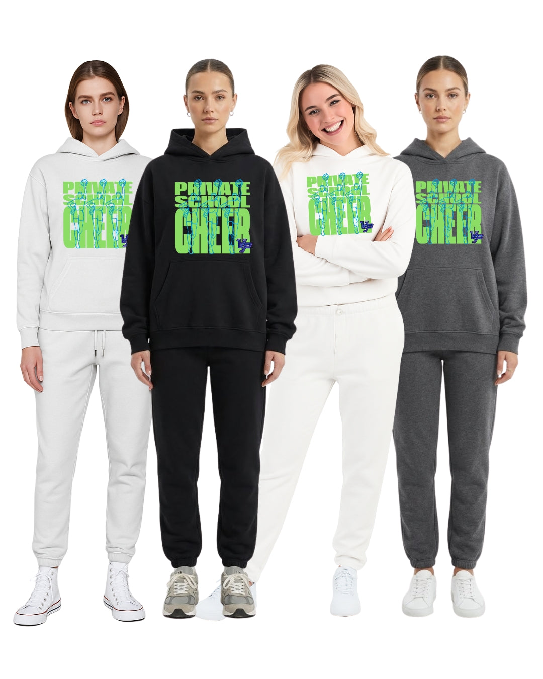 Wesley Padilla Hoodie + Jogger Set - Private Cheer (Neon Green Logo)