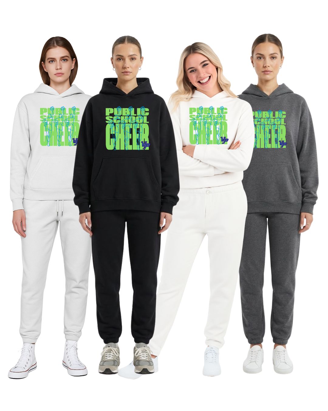 Wesley Padilla Hoodie + Jogger Set - Public Cheer (Neon Green Logo)