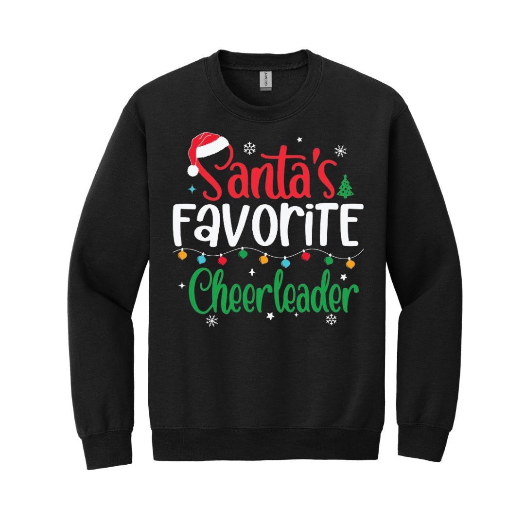 Holiday Crewneck Sweatshirt- Twinkle Lights Cheerleader Edition